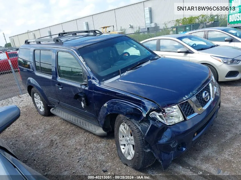 2006 Nissan Pathfinder Le VIN: 5N1AR18W96C630613 Lot: 40213051