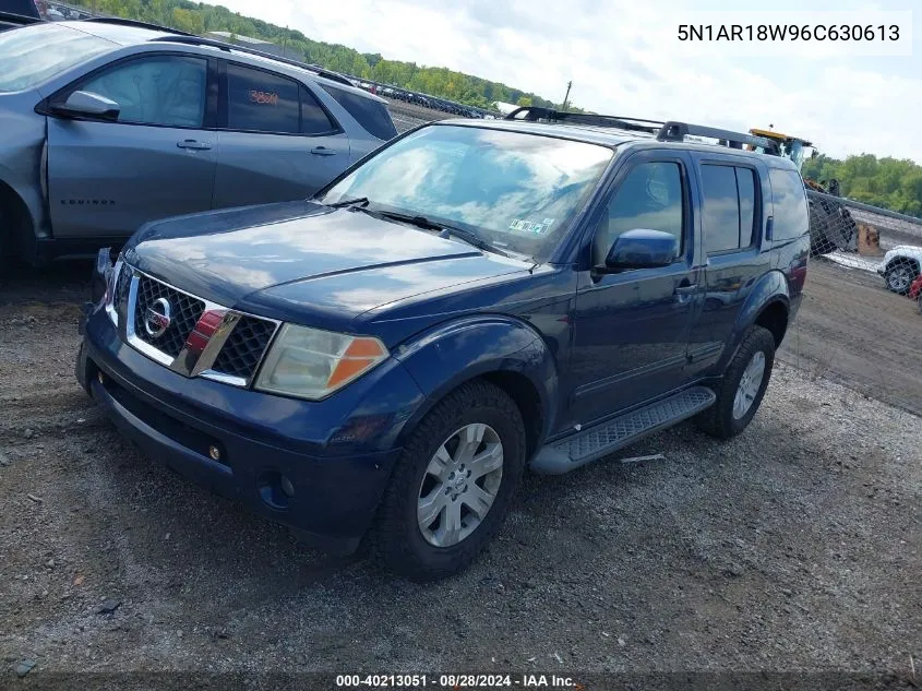 2006 Nissan Pathfinder Le VIN: 5N1AR18W96C630613 Lot: 40213051