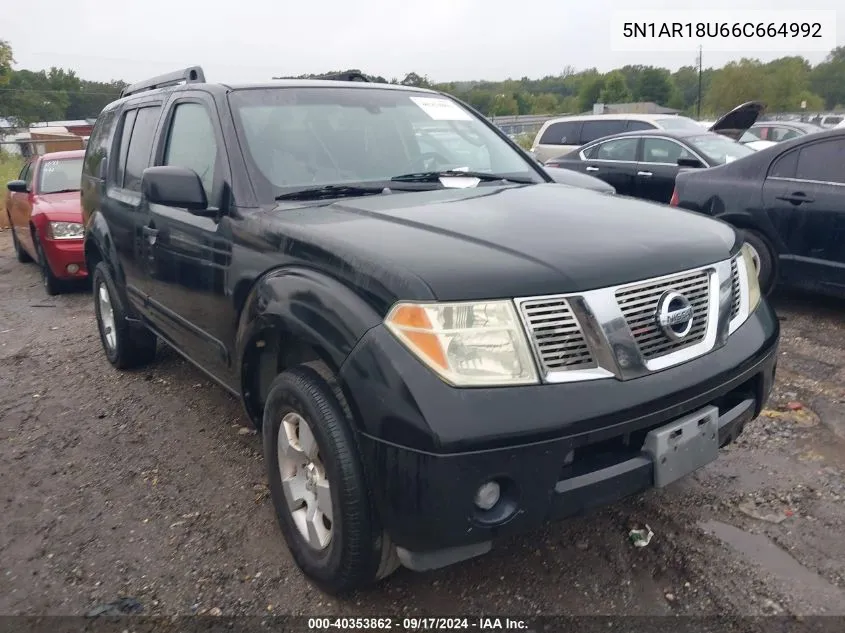 2006 Nissan Pathfinder S VIN: 5N1AR18U66C664992 Lot: 40353862