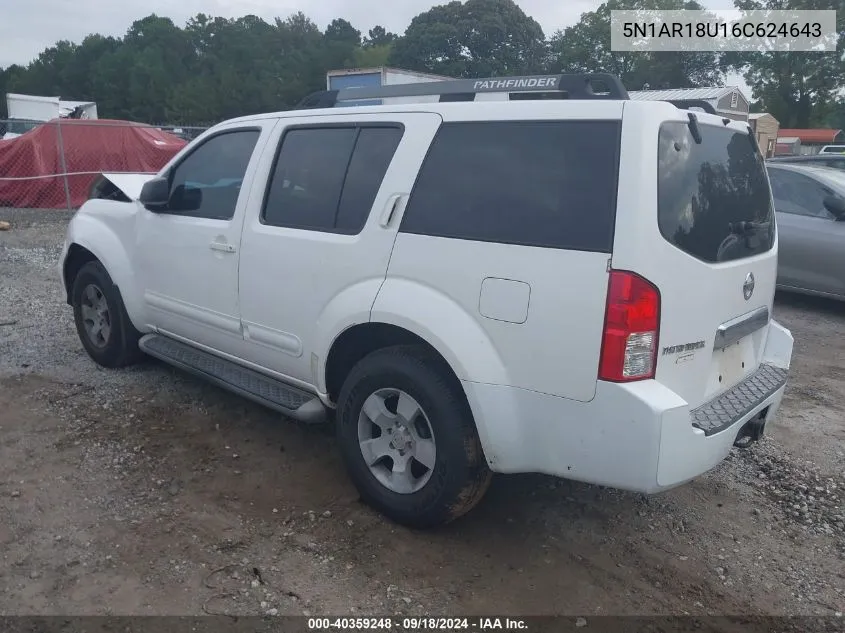 2006 Nissan Pathfinder Le/Se/Xe VIN: 5N1AR18U16C624643 Lot: 40359248