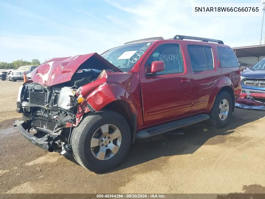 2006 Nissan Pathfinder Se VIN: 5N1AR18W66C660765 Lot: 40364294