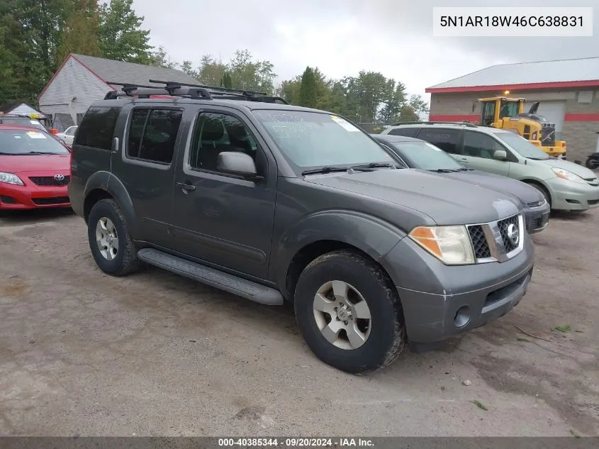 2006 Nissan Pathfinder Se VIN: 5N1AR18W46C638831 Lot: 40385344