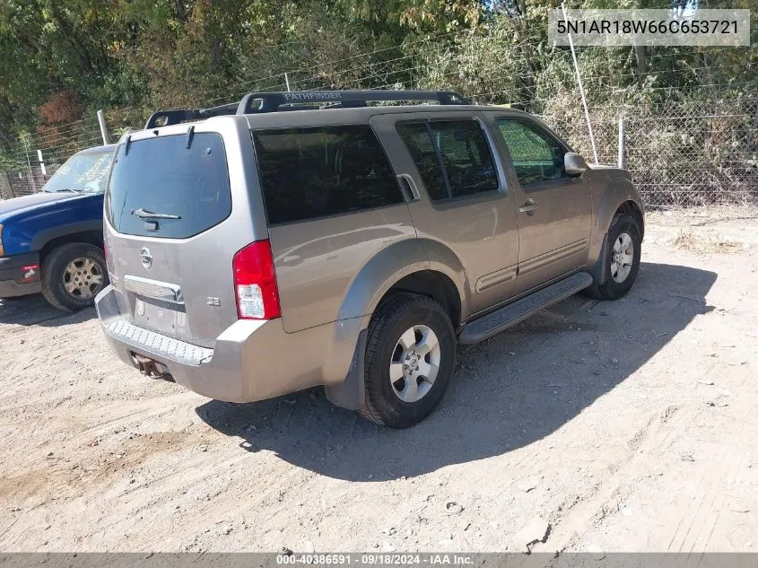 2006 Nissan Pathfinder Se VIN: 5N1AR18W66C653721 Lot: 40386591