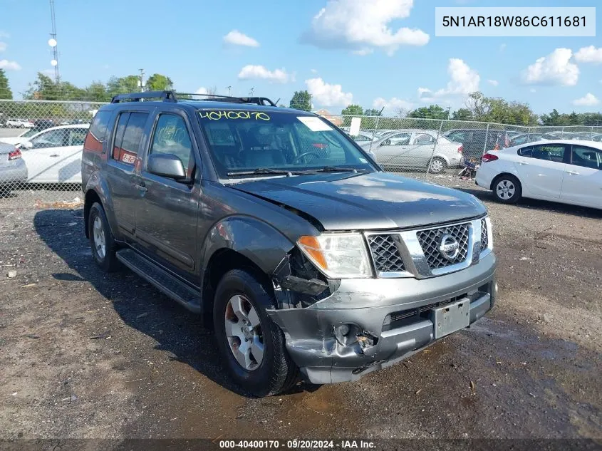 5N1AR18W86C611681 2006 Nissan Pathfinder Se