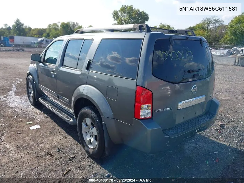 5N1AR18W86C611681 2006 Nissan Pathfinder Se