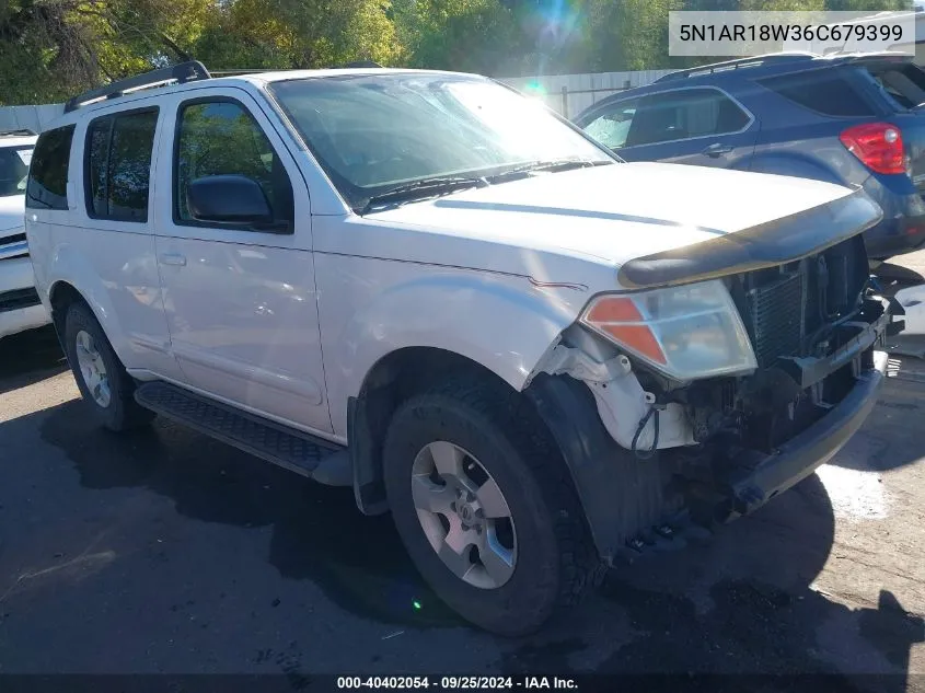 2006 Nissan Pathfinder S VIN: 5N1AR18W36C679399 Lot: 40402054