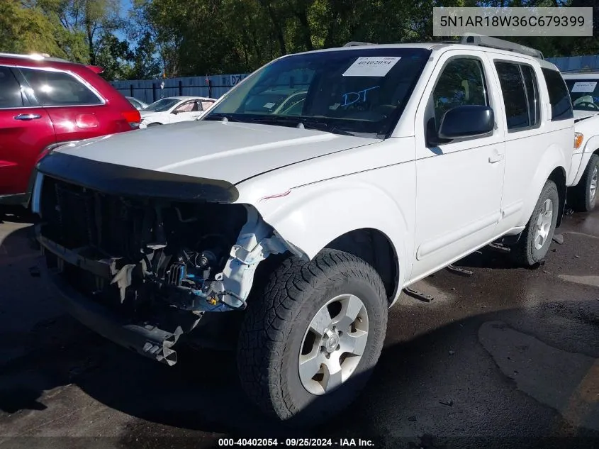 2006 Nissan Pathfinder S VIN: 5N1AR18W36C679399 Lot: 40402054