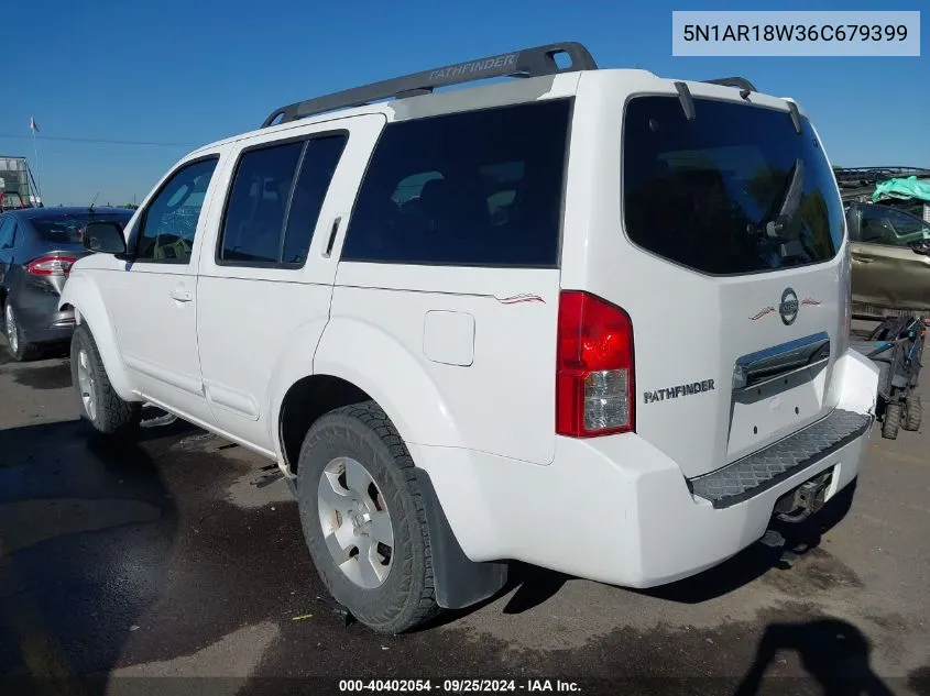 2006 Nissan Pathfinder S VIN: 5N1AR18W36C679399 Lot: 40402054