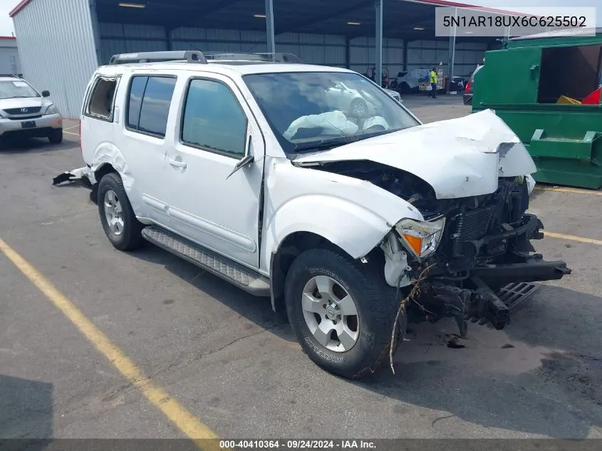 2006 Nissan Pathfinder Se VIN: 5N1AR18UX6C625502 Lot: 40410364