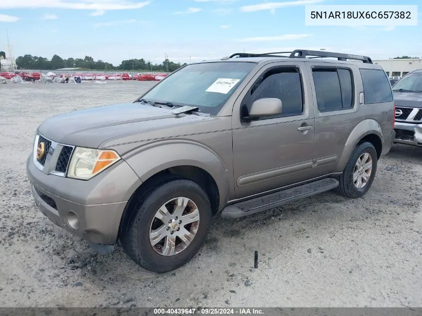 2006 Nissan Pathfinder Le VIN: 5N1AR18UX6C657382 Lot: 40439647