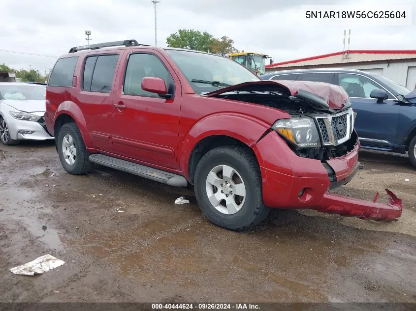 2006 Nissan Pathfinder Se VIN: 5N1AR18W56C625604 Lot: 40444624