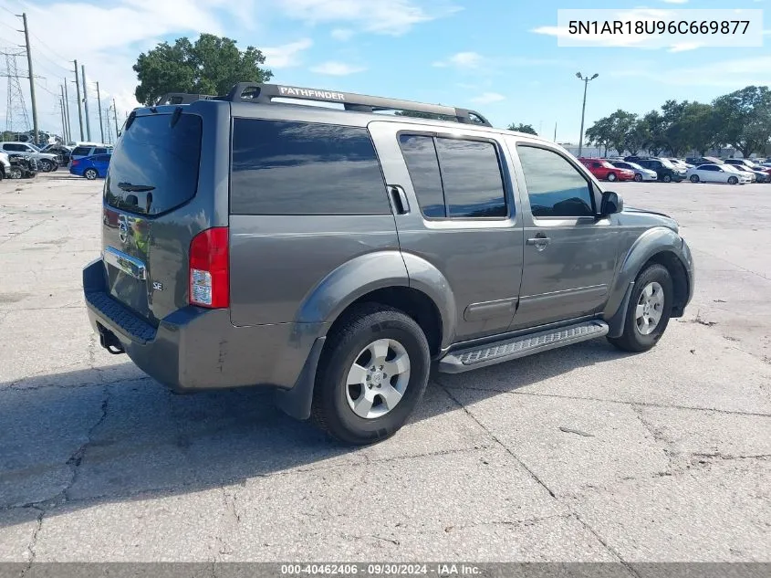 2006 Nissan Pathfinder Se VIN: 5N1AR18U96C669877 Lot: 40462406