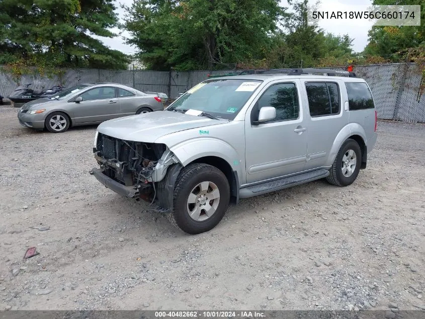 2006 Nissan Pathfinder Se VIN: 5N1AR18W56C660174 Lot: 40482662