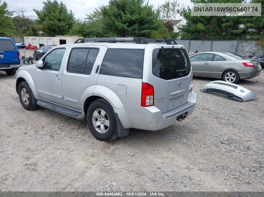 2006 Nissan Pathfinder Se VIN: 5N1AR18W56C660174 Lot: 40482662