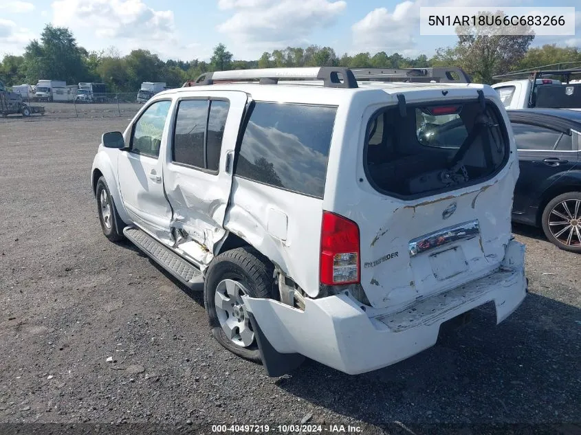 2006 Nissan Pathfinder Se VIN: 5N1AR18U66C683266 Lot: 40497219