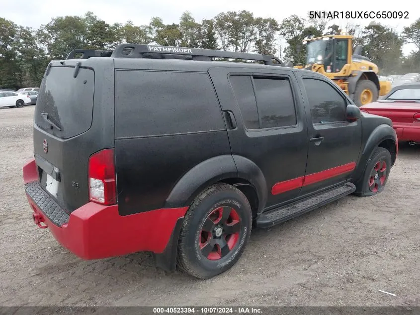 2006 Nissan Pathfinder Se VIN: 5N1AR18UX6C650092 Lot: 40523394