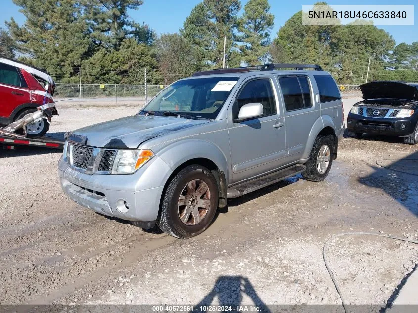 2006 Nissan Pathfinder Le VIN: 5N1AR18U46C633840 Lot: 40572561