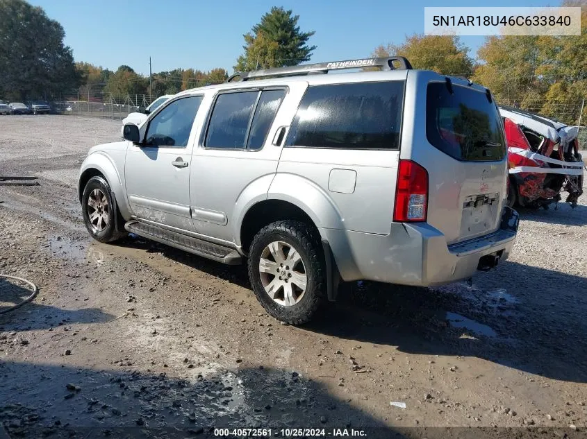 2006 Nissan Pathfinder Le VIN: 5N1AR18U46C633840 Lot: 40572561