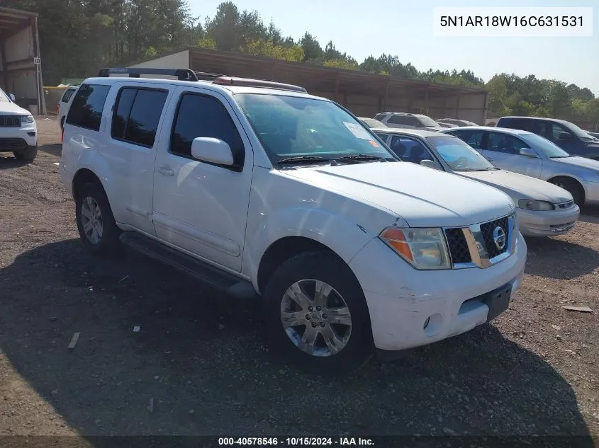 2006 Nissan Pathfinder Le VIN: 5N1AR18W16C631531 Lot: 40578546