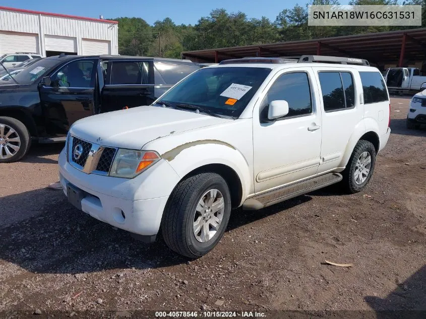 2006 Nissan Pathfinder Le VIN: 5N1AR18W16C631531 Lot: 40578546