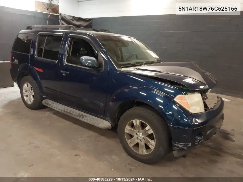 2006 Nissan Pathfinder Le VIN: 5N1AR18W76C625166 Lot: 40585229