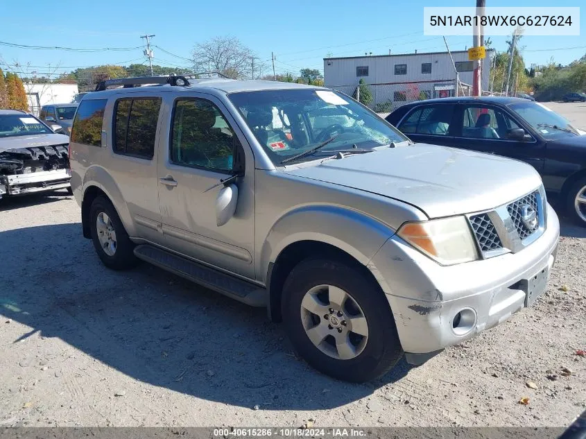 2006 Nissan Pathfinder Se VIN: 5N1AR18WX6C627624 Lot: 40615286