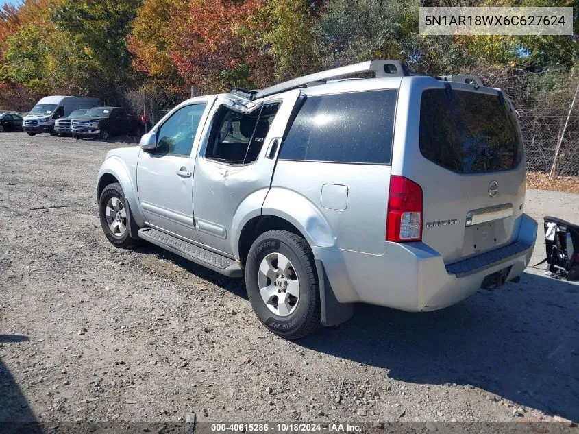 2006 Nissan Pathfinder Se VIN: 5N1AR18WX6C627624 Lot: 40615286