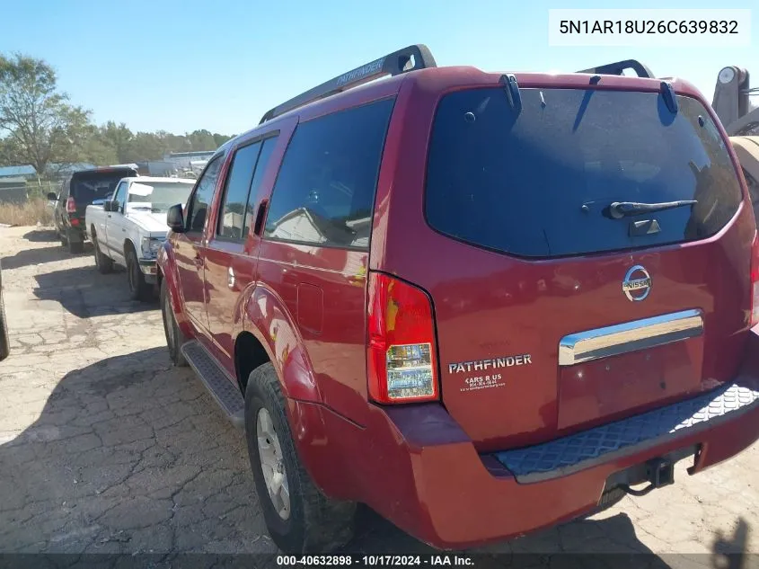 2006 Nissan Pathfinder S VIN: 5N1AR18U26C639832 Lot: 40632898