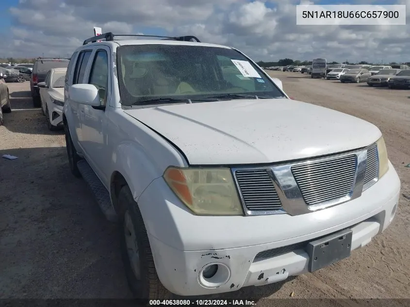 2006 Nissan Pathfinder Se VIN: 5N1AR18U66C657900 Lot: 40638080