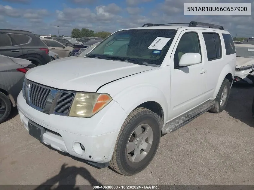 2006 Nissan Pathfinder Se VIN: 5N1AR18U66C657900 Lot: 40638080