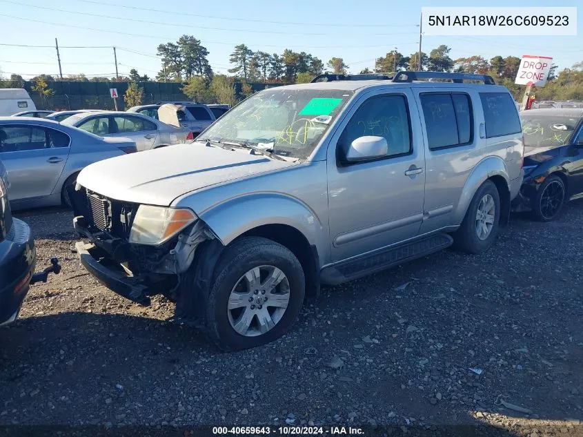 2006 Nissan Pathfinder Le VIN: 5N1AR18W26C609523 Lot: 40659643