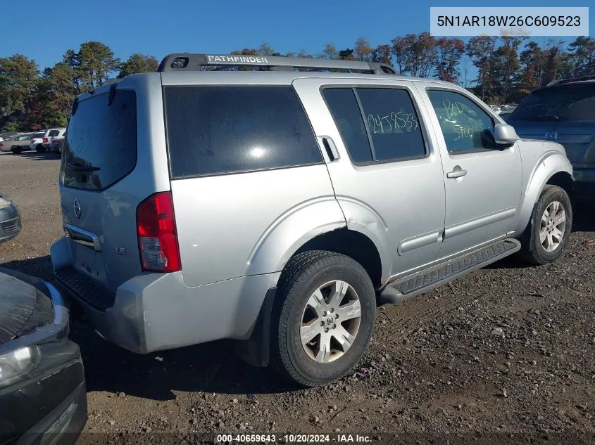 2006 Nissan Pathfinder Le VIN: 5N1AR18W26C609523 Lot: 40659643