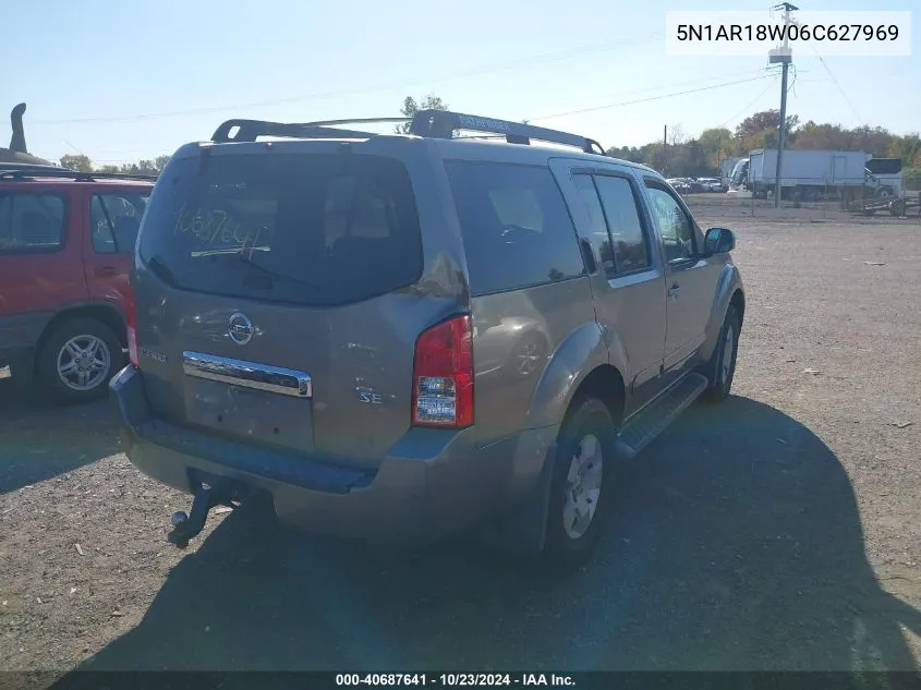 2006 Nissan Pathfinder Se VIN: 5N1AR18W06C627969 Lot: 40687641