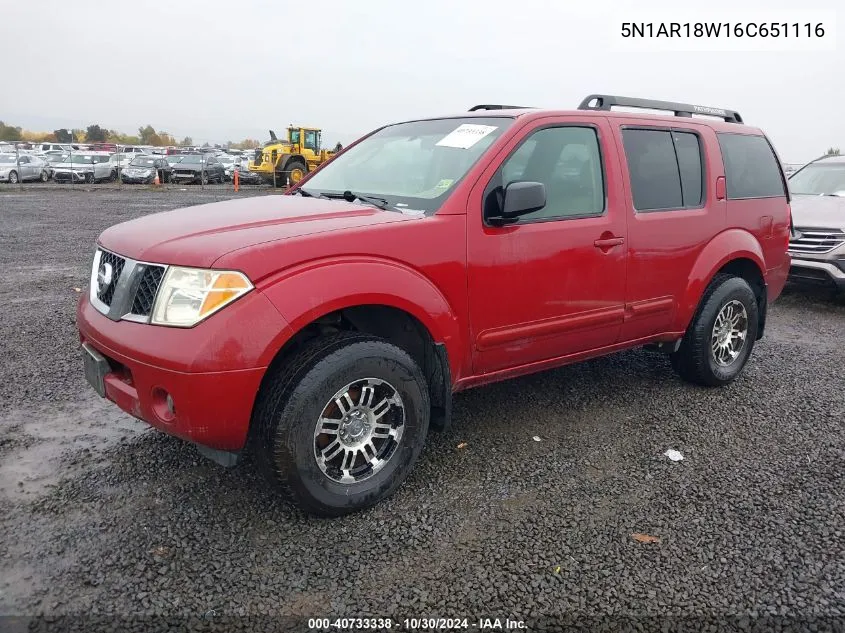 5N1AR18W16C651116 2006 Nissan Pathfinder S