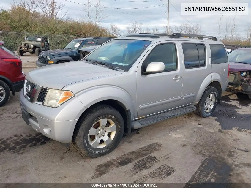 2006 Nissan Pathfinder Se VIN: 5N1AR18W56C655153 Lot: 40774674