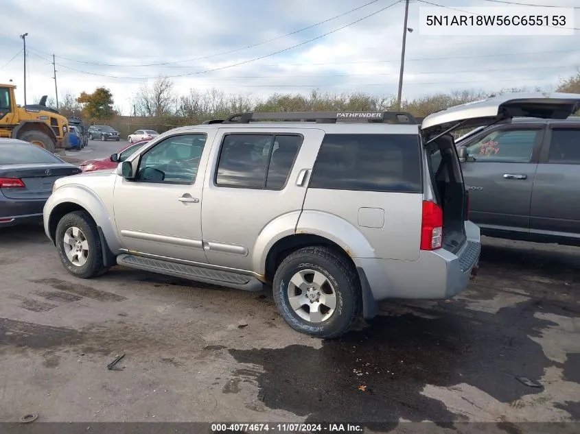 2006 Nissan Pathfinder Se VIN: 5N1AR18W56C655153 Lot: 40774674