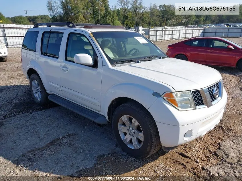 2006 Nissan Pathfinder Le VIN: 5N1AR18U66C676155 Lot: 40777508