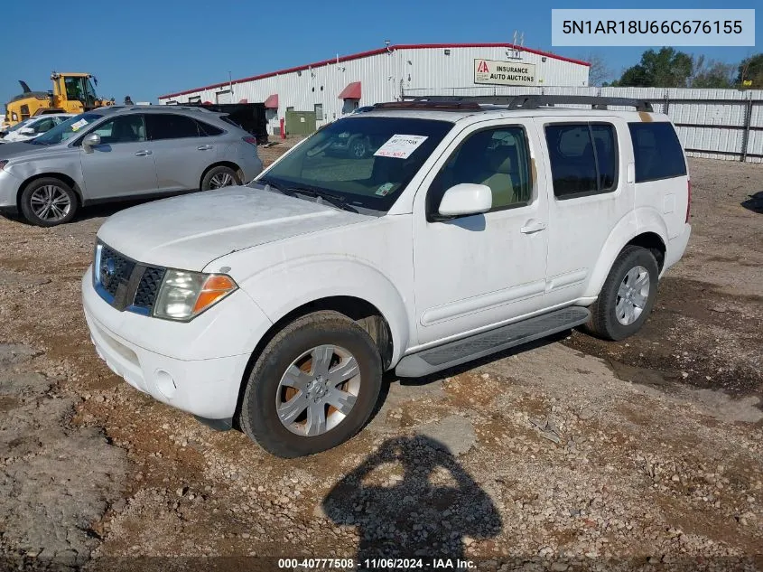 2006 Nissan Pathfinder Le VIN: 5N1AR18U66C676155 Lot: 40777508