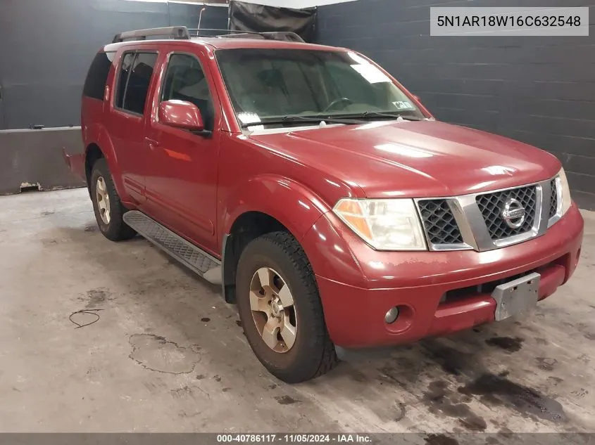 2006 Nissan Pathfinder Se VIN: 5N1AR18W16C632548 Lot: 40786117