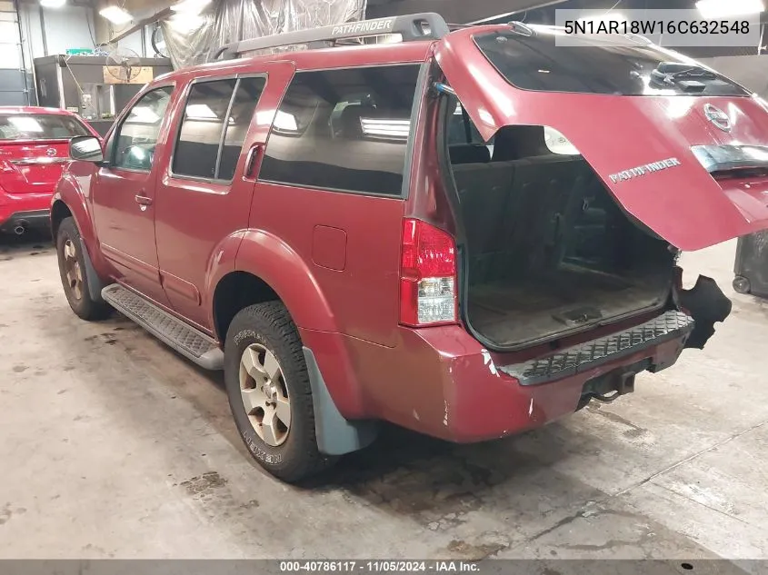 2006 Nissan Pathfinder Se VIN: 5N1AR18W16C632548 Lot: 40786117