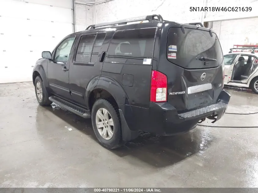 2006 Nissan Pathfinder Le VIN: 5N1AR18W46C621639 Lot: 40798221