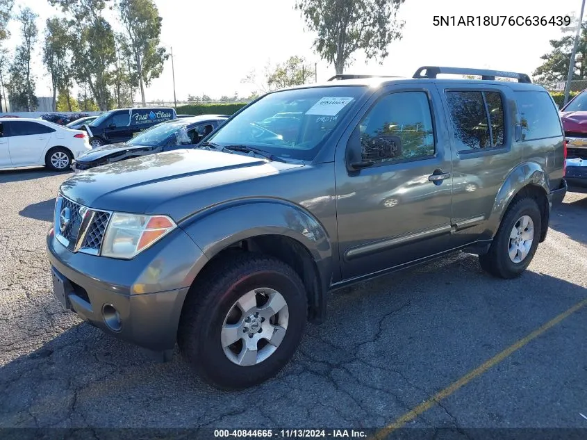 2006 Nissan Pathfinder S VIN: 5N1AR18U76C636439 Lot: 40844665