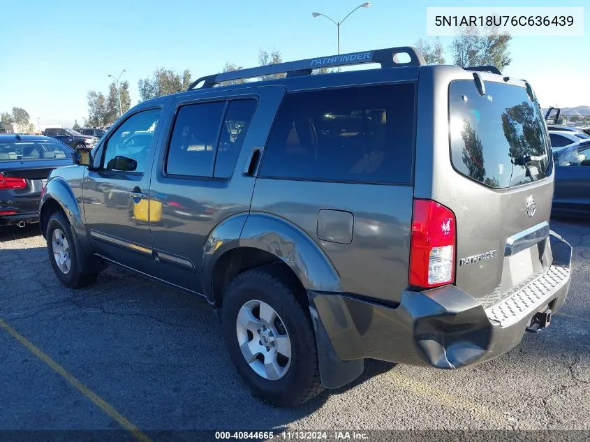 2006 Nissan Pathfinder S VIN: 5N1AR18U76C636439 Lot: 40844665