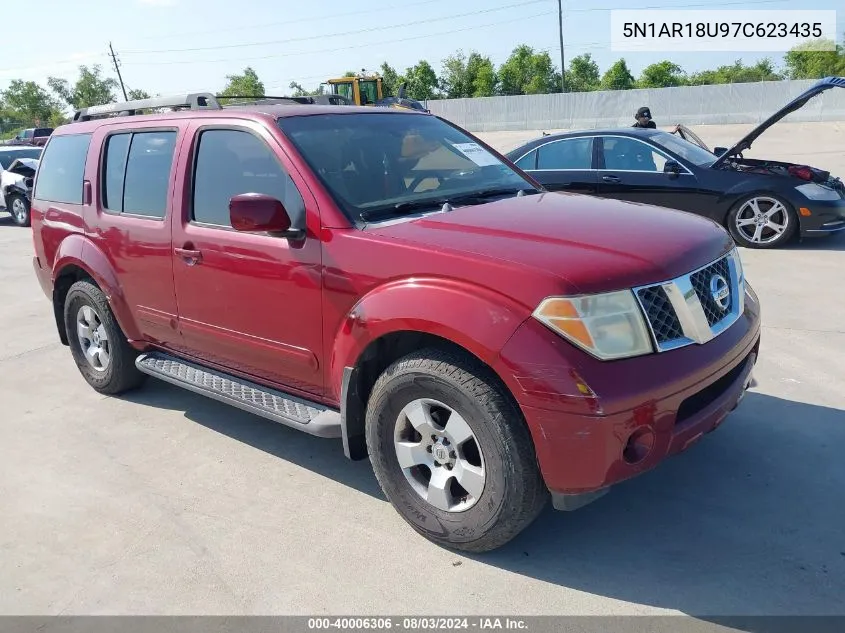 2007 Nissan Pathfinder Se VIN: 5N1AR18U97C623435 Lot: 40006306