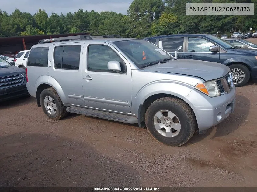 2007 Nissan Pathfinder Se VIN: 5N1AR18U27C628833 Lot: 40163884