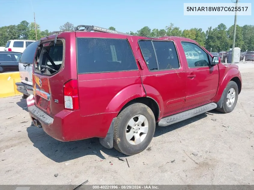 5N1AR18W87C625517 2007 Nissan Pathfinder Se