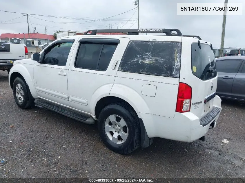 2007 Nissan Pathfinder Se VIN: 5N1AR18U77C601269 Lot: 40393007