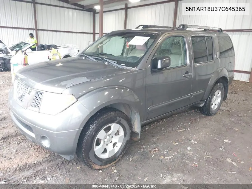 5N1AR18U37C645365 2007 Nissan Pathfinder S