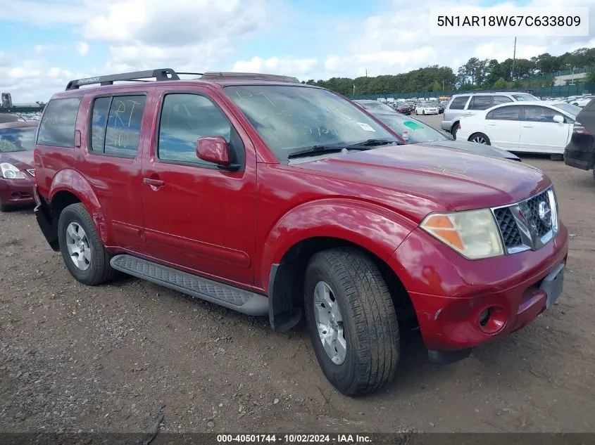 2007 Nissan Pathfinder Se VIN: 5N1AR18W67C633809 Lot: 40501744