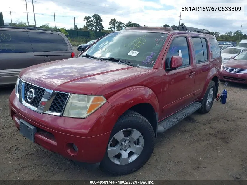 2007 Nissan Pathfinder Se VIN: 5N1AR18W67C633809 Lot: 40501744